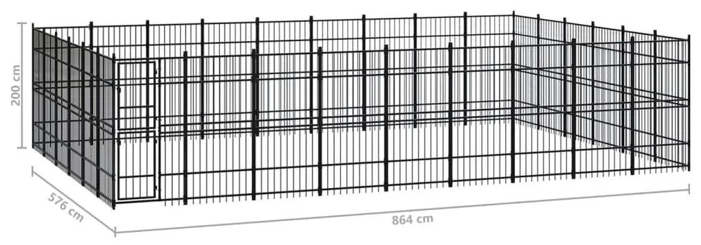 Κλουβί Σκύλου Εξωτερικού Χώρου 49,77 μ² από Ατσάλι - Μαύρο