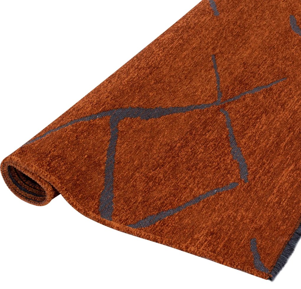 Χαλί σαλονιού CALLISTO C7674.04 με Κρόσια Χάλκινο-Μαύρο 160x230 εκ. 160x230x1 εκ.