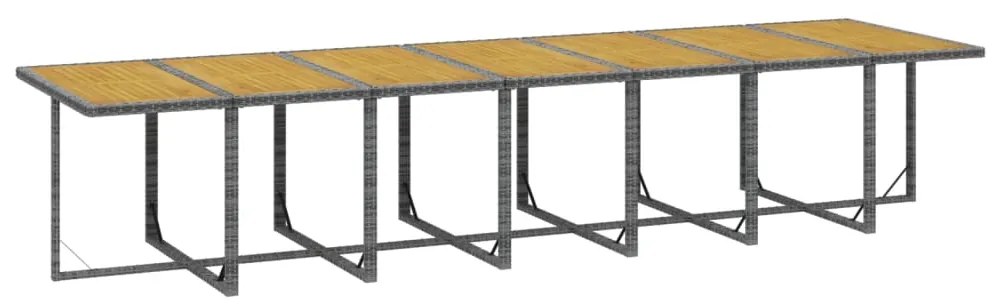 vidaXL Σετ Τραπεζαρίας Κήπου 15 τεμ. Γκρι Συνθετικό Ρατάν με Μαξιλάρια