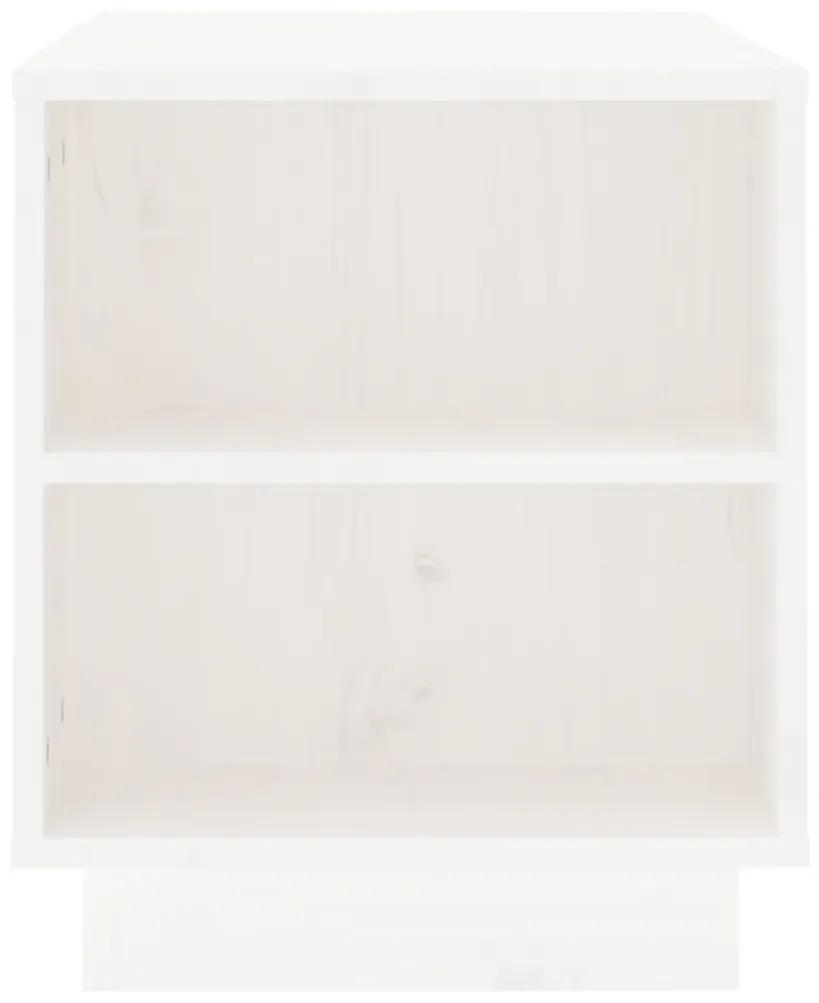 Έπιπλο Τηλεόρασης Λευκό 110x35x40,5 εκ. από Μασίφ Ξύλο Πεύκου - Λευκό