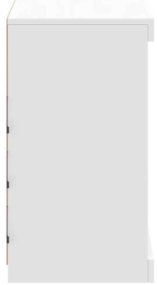 vidaXL Μπουφές με Φώτα LED Λευκός 60,5 x 37 x 67 εκ.