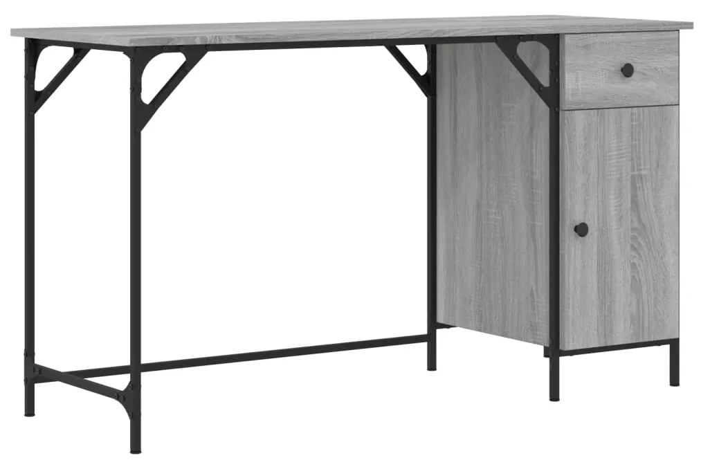 vidaXL Γραφείο Υπολογιστή Γκρι Sonoma 131x48x75 εκ. Επεξεργασμένο Ξύλο