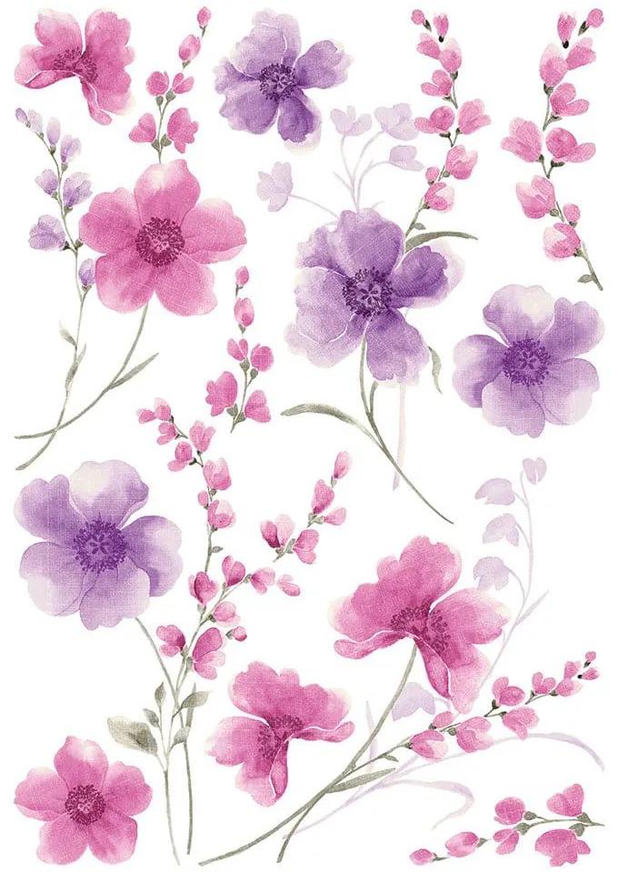 Purple Flowers αυτοκόλλητα τοίχου βινυλίου - 44231