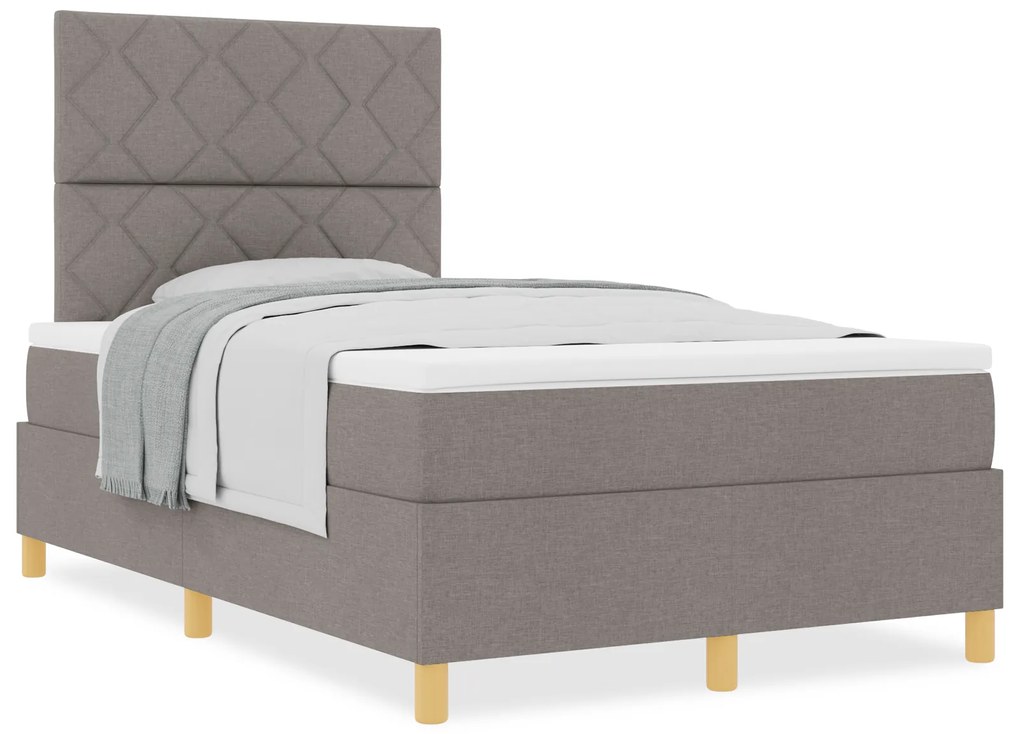 vidaXL Κρεβάτι Box Spring με Στρώμα Ταουπέ 120x200 εκ. Ύφασμα