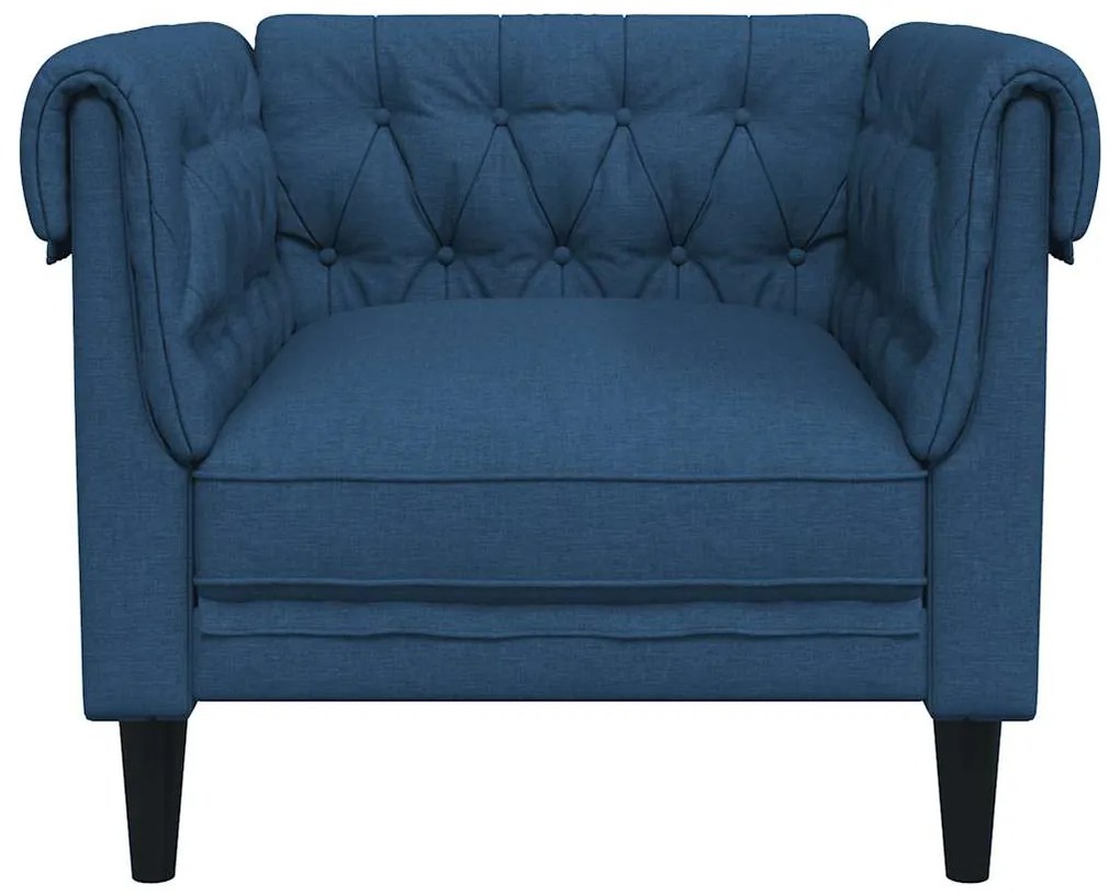 vidaXL Πολυθρόνα Chesterfield Μπλε Υφασμάτινη