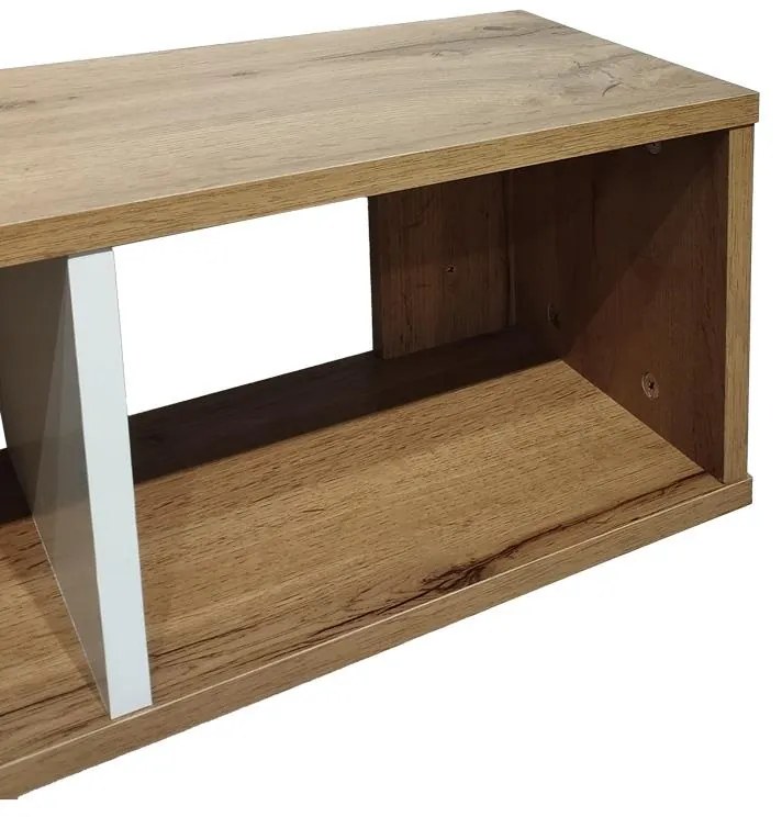 Ράφι Τοίχου Flevior σε Sonoma - Λευκό 90x22x25.6εκ 90x22x25.6 εκ.