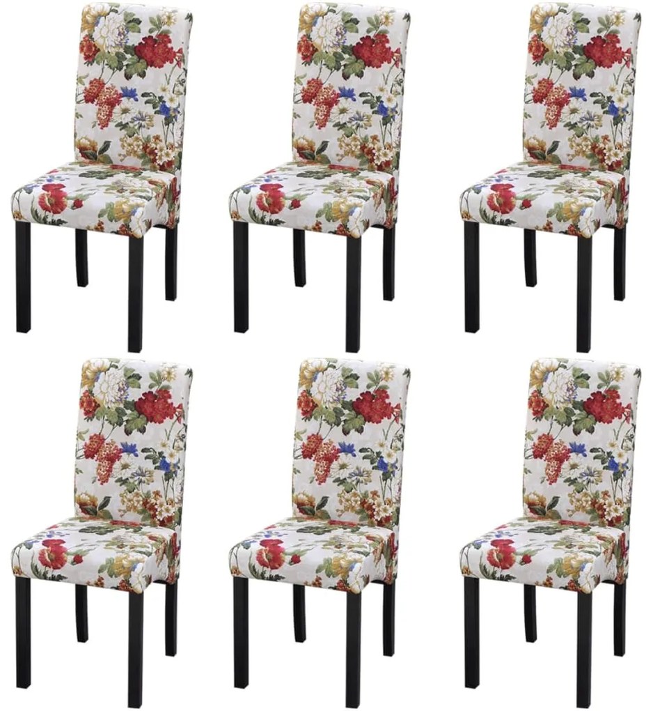 vidaXL Καρέκλες Τραπεζαρίας 6 τεμ. Πολύχρωμες Υφασμάτινες