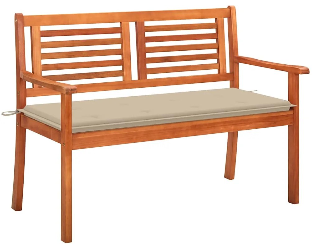 vidaXL Παγκάκι Κήπου Διθέσιο 120 εκ. Μασίφ Ξύλο Ευκαλύπτου με Μαξιλάρι