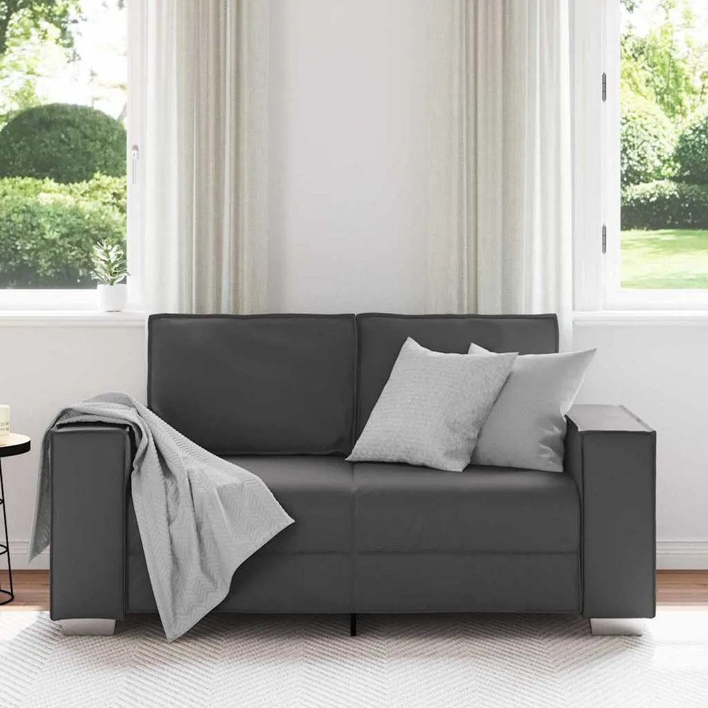vidaXL Καναπές Loveseat 160 εκ με μαξιλάρι Γκρι Τεχνητό δέρμα