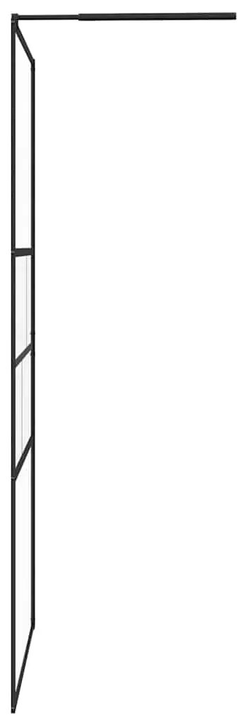vidaXL Τοίχος Ντους Walk-in Μαύρο 80 x 195 x 0.5 εκ.