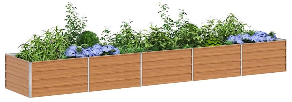 vidaXL Υπερυψωμένη Ζαρντινιέρα Ανοιχτό καφέ 400 x 80 x 45 cm