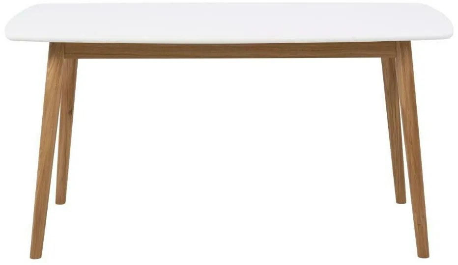 Τραπέζι Oakland D107, Δρυς, Άσπρο, 76x80x150cm, 24 kg, Ινοσανίδες μέσης πυκνότητας, Φυσικό ξύλο καπλαμά, Ξύλο, Ξύλο: Δρυς | Epipla1.gr