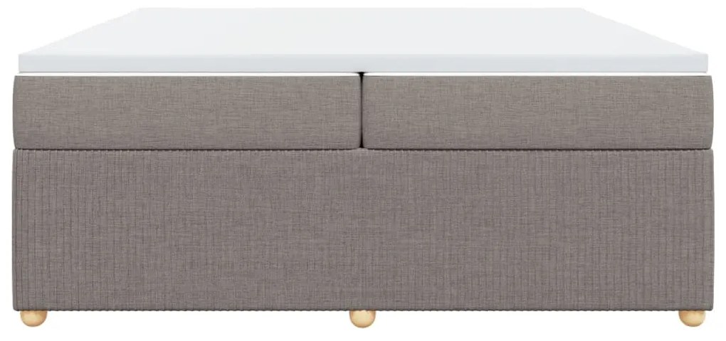 Κρεβάτι Boxspring με Στρώμα Taupe 200x200 εκ. Υφασμάτινο - Μπεζ-Γκρι