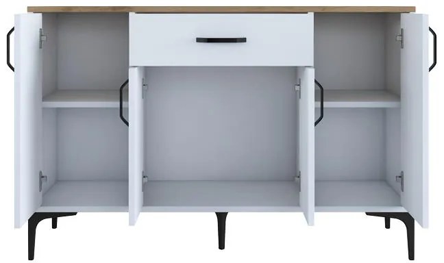 Μπουφές Ubron λευκό-καρυδί μελαμίνης 120x40x78.6εκ 120x40x78.6 εκ.