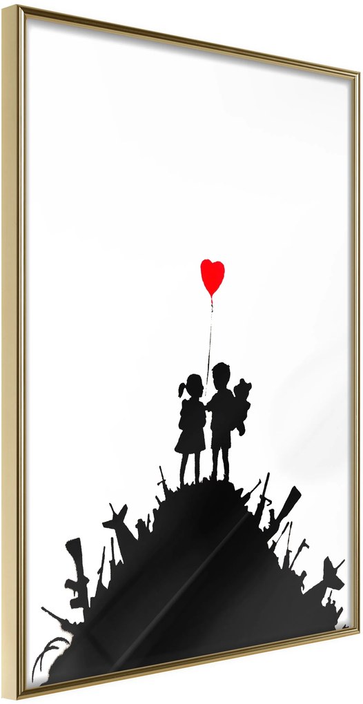 Αφίσα - Banksy: Kids on Guns - 20x30 - Χρυσό - Χωρίς πασπαρτού