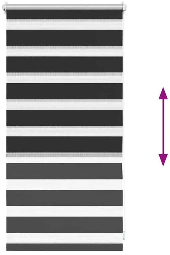 vidaXL Σύστημα Σκίασης Ρόλερ Zebra Μαύρο 40 x 100 εκ.