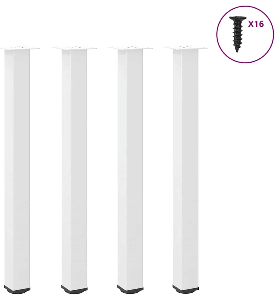 vidaXL Πόδια Τραπεζιού Μπαρ 4 τεμ. Λευκά 100-102 εκ. Ατσάλινο