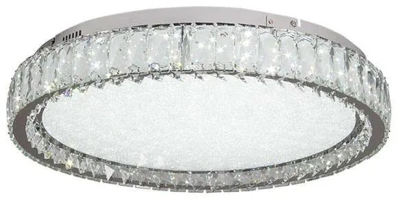 Φωτιστικό Οροφής-Πλαφονιέρα Led 42013-Γ 40x15cm 2400Lm Chrome Inlight Crystal, Metal
