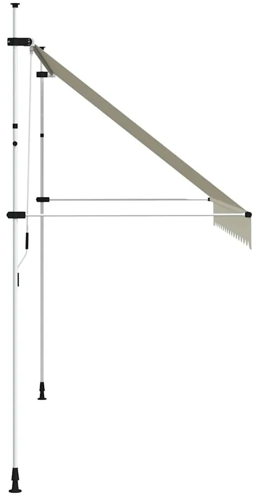 vidaXL Τέντα Συρόμενη Χειροκίνητη Κρεμ 350 εκ.