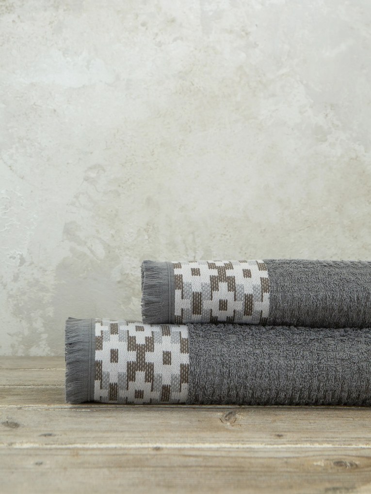 Σετ Πετσέτες (50x90 + 70x140) Jentaya - Dark Gray 5206482113299