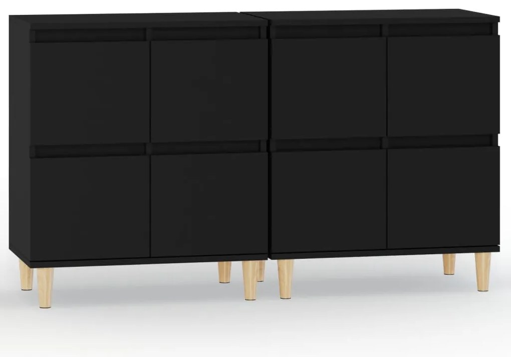 vidaXL Ντουλάπια 2 τεμ. Μαύρα 60x35x70 εκ. Επεξεργασμένο Ξύλο
