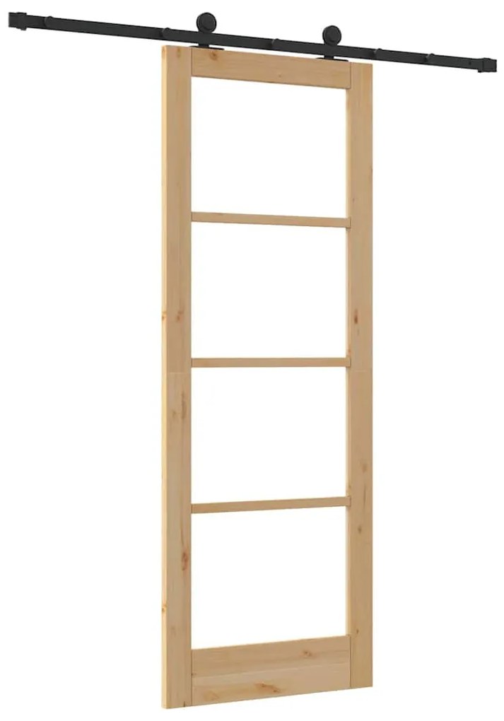 vidaXL Συρόμενη Πόρτα ORKDAL Καφέ 78 x 211 εκ Ξύλο και μέταλλο