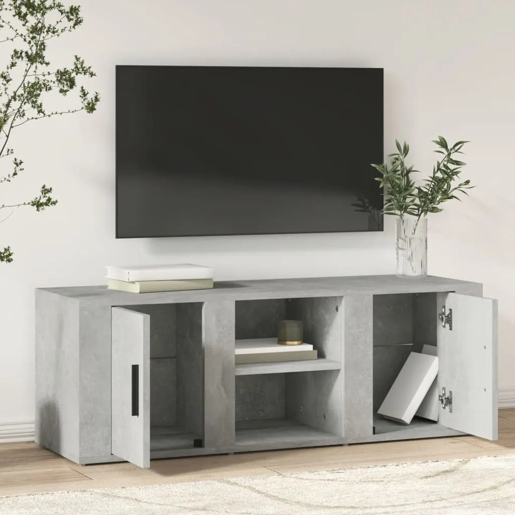 vidaXL Έπιπλο Τηλεόρασης Γκρι Σκυρ. 100x31,5x35 εκ. Επεξ. Ξύλο