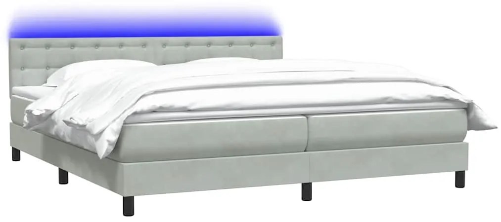 BOX SPRING ΚΡΕΒΑΤΙ ΜΕ ΣΤΡΩΜΑ ΑΝΟΙΧΤΟ ΓΚΡΙ 180X220 CM ΒΕΛΟΥΔΙΝΟ 3317325