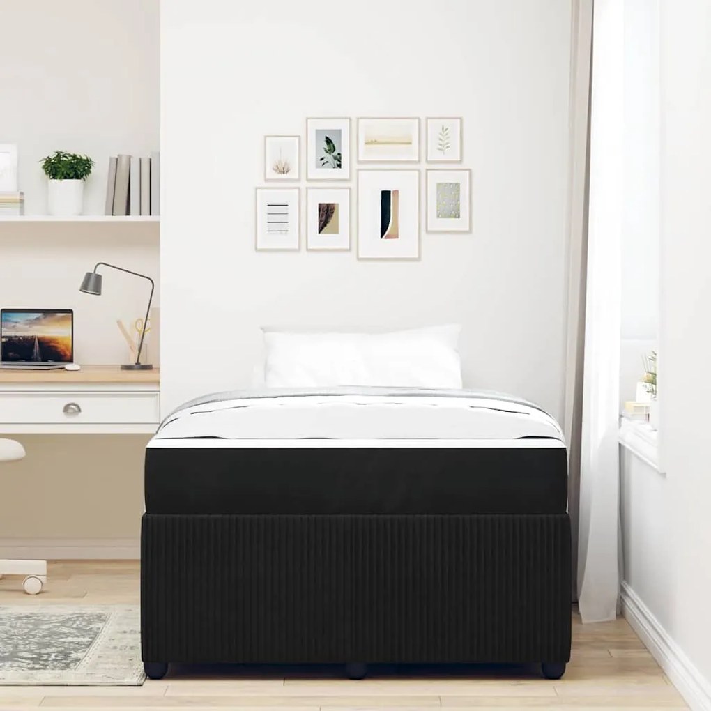 vidaXL Σκελετός κρεβατιού με στρώμα Άλλο Μαύρο 120 x 200 cm Βελούδο