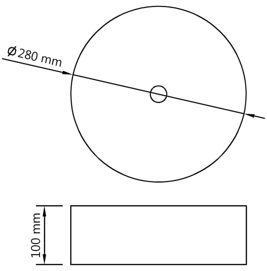 vidaXL Νιπτήρας Χρυσός 28 x 10 εκ. Κεραμικός