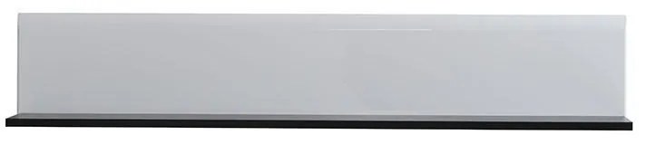 Ράφι τοίχου Trentino ZP Λευκό - Μαύρο - Λευκή Λάκα 120x19,5x22 εκ. 120x19.5x22 εκ.