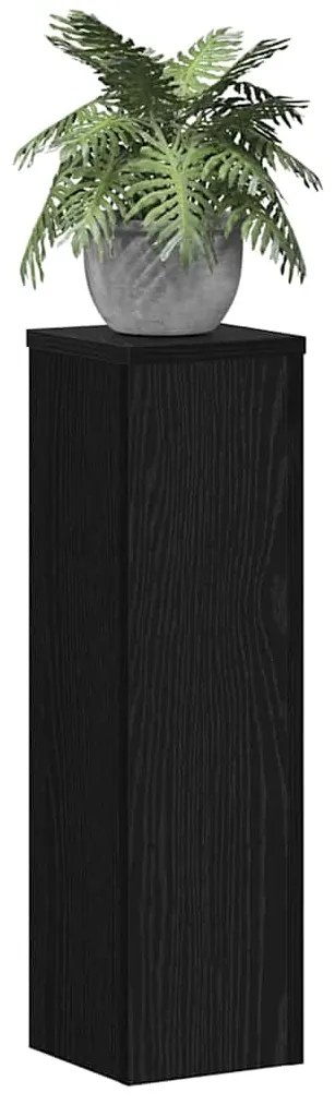vidaXL Βάση φυτών 2 pcs Μαύρη δρυς 17 x 17 x 60 cm Επεξεργασμένο ξύλο