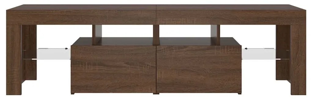 vidaXL Έπιπλο Τηλεόρασης με LED Καφέ Δρυς 140 x 36,5 x 40 εκ.