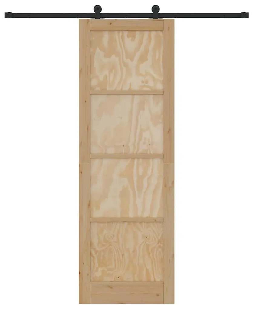 vidaXL Σετ Συρόμενης Πόρτας Φυσικό και μαύρο 78 x 232 cm