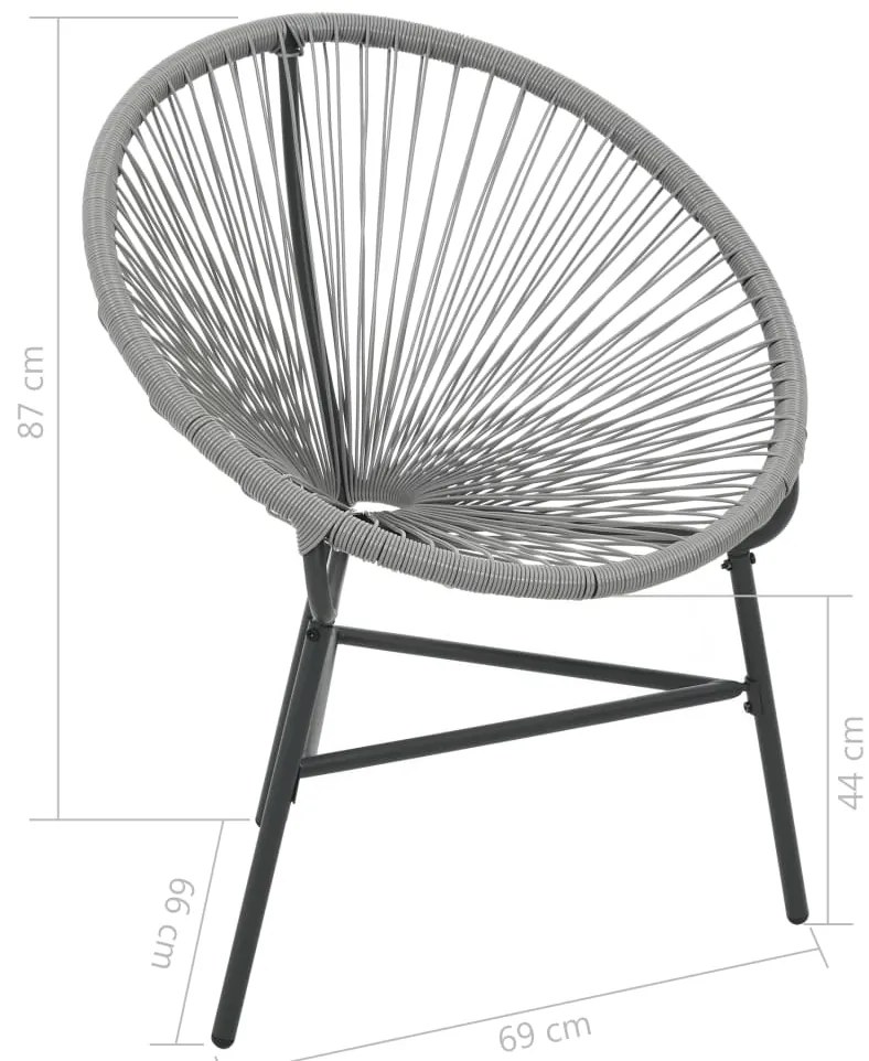 vidaXL Πολυθρόνα Κήπου Οβάλ Γκρι από Συνθετικό Ρατάν