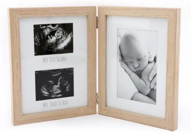 Κορνίζα Scan/Newborn 014.BB0335 Διπλή 35x22,5cm Natural Ξύλο