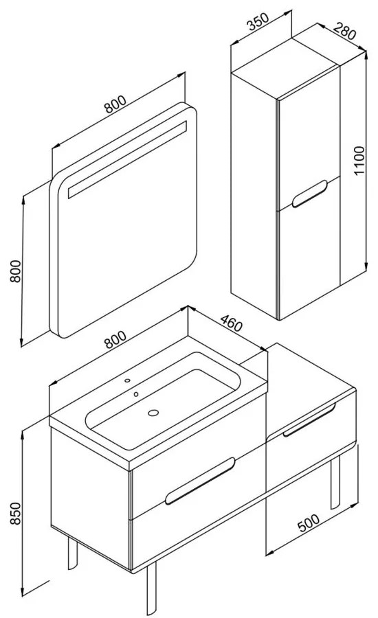 Πάγκος μπάνιου με Νιπτήρα MASAL 130 Πράσινο 130x46x85 εκ. 130x46x85 εκ.