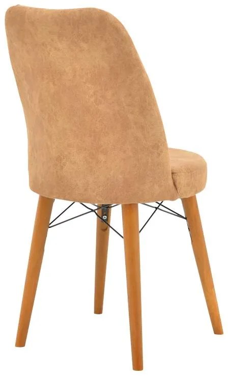 Καρέκλα Nevis I antique καφέ ύφασμα-καρυδί πόδι 4αδα 47x50x91 εκ.