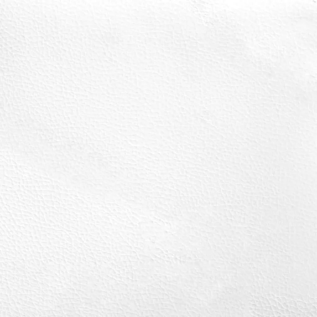 Πλαίσιο Κρεβατιού με Κεφαλάρι Λευκό/Μαύρο 120x200εκ Συνθ. Δέρμα - Λευκό