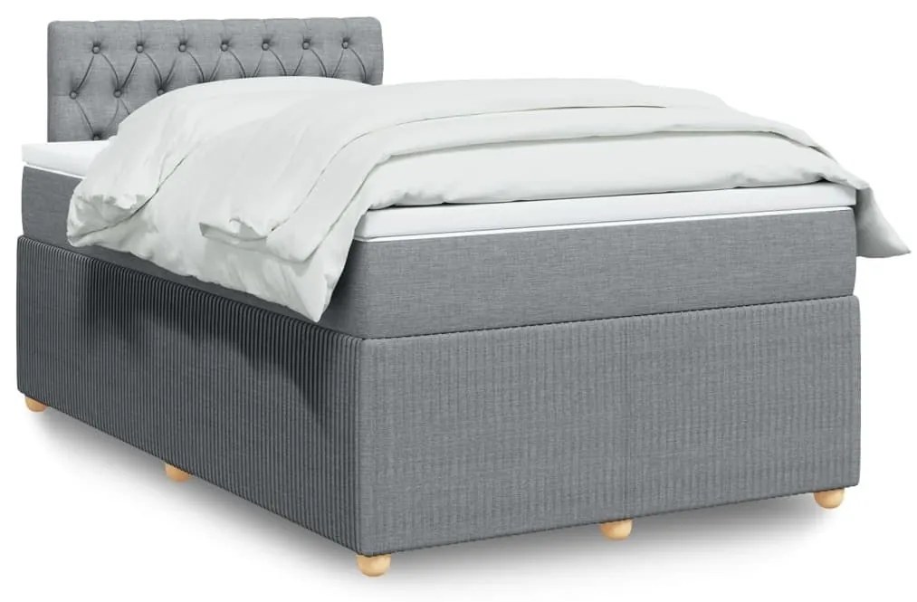 ΚΡΕΒΑΤΙ BOXSPRING ΜΕ ΣΤΡΩΜΑ ΑΝΟΙΧΤΟ ΓΚΡΙ 120X200 ΕΚ. ΥΦΑΣΜΑΤΙΝΟ 3289730