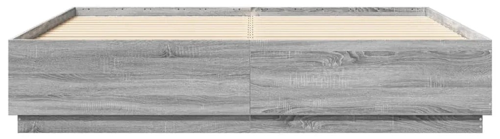 Πλαίσιο Κρεβατιού με LED Γκρι sonoma 180x200εκ. Επεξ. Ξύλο - Γκρι