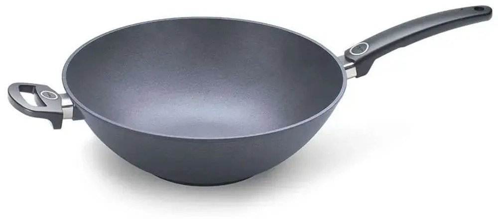 Τηγάνι - Wok Αντικολλητικό Titanium Nowo 1132-1IL 32cm Black Woll 32cm Aluminium