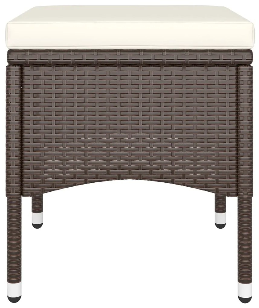 vidaXL Σετ Επίπλων Bistro Κήπου 5 τεμ. Καφέ Συνθ. Ρατάν/Ψημένο Γυαλί