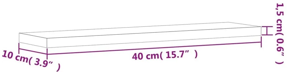 Ράφια Τοίχου 8 τεμ. Καφέ Δρυς 40x10x1,5 εκ. από Επεξεγ. Ξύλο - Καφέ