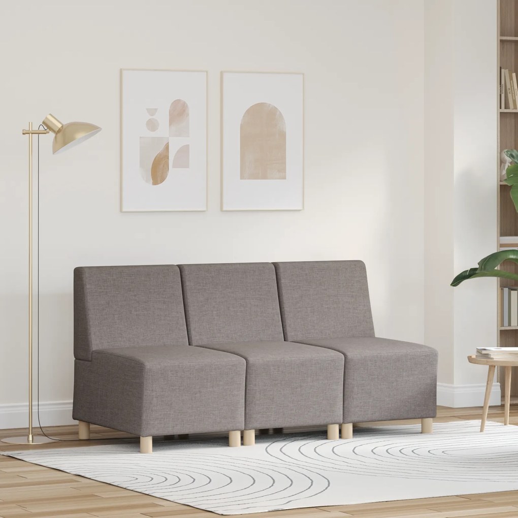 vidaXL Καθίσμα Σαλονιού 3 pcs Taupe 55 x 74 x 82 εκ. ύφασμα