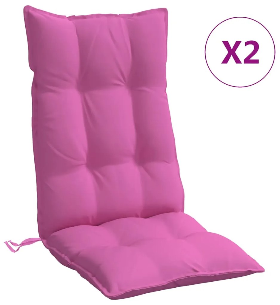 vidaXL Μαξιλάρια Καρέκλας με Ψηλή Πλάτη 2 τεμ. Ροζ από Ύφασμα Oxford