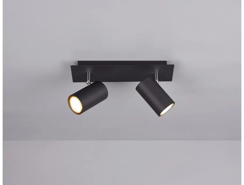 Σποτ Φωτιστικό Οροφής 2xGU10 Διπλό Κινητό Marley Trio Lighting-802400201-Μαύρο 802400201