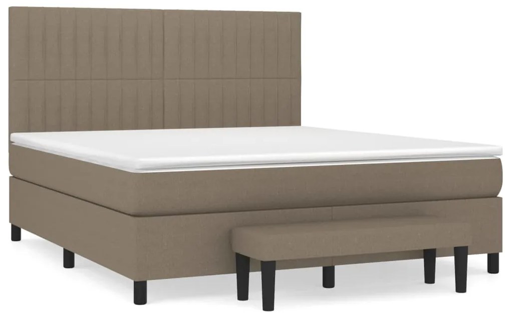 vidaXL Κρεβάτι Boxspring με Στρώμα Taupe 180x200 εκ. Υφασμάτινο