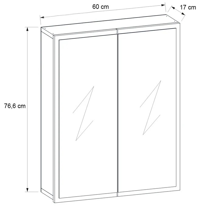 Καθρέπτης μπάνιου Kayla Megapap χρώμα λευκό 60x17x76,6εκ.