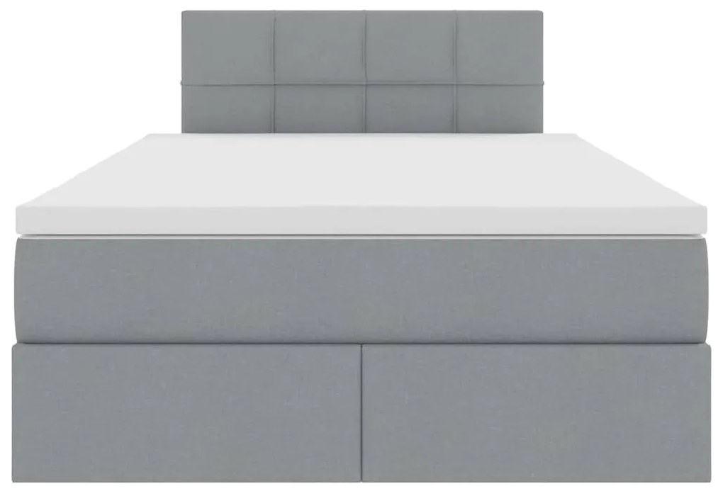 vidaXL Κρεβάτι με αποθηκευτικό χώρο και LED Ανοιχτό γκρι 120 x 200 cm